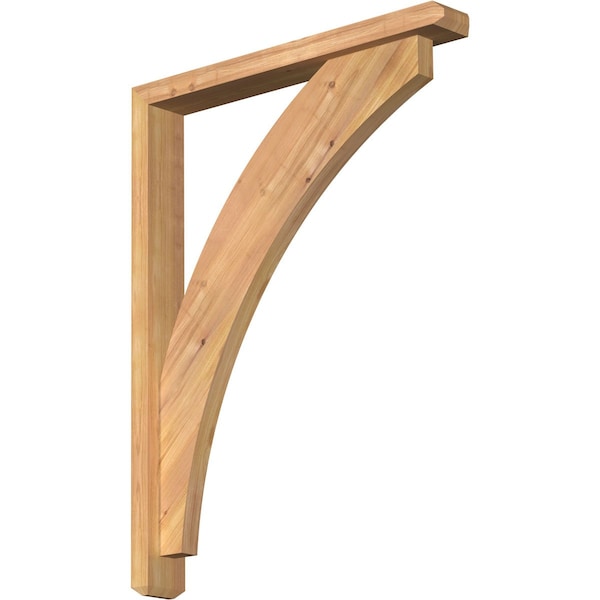 Ekena Millwork Thorton Craftsman Smooth Bracket w/ Offset Brace, Western Red Cedar, 3 1/2"W x 26"D x 34"H BKT0402X26X34THR04SWR - main